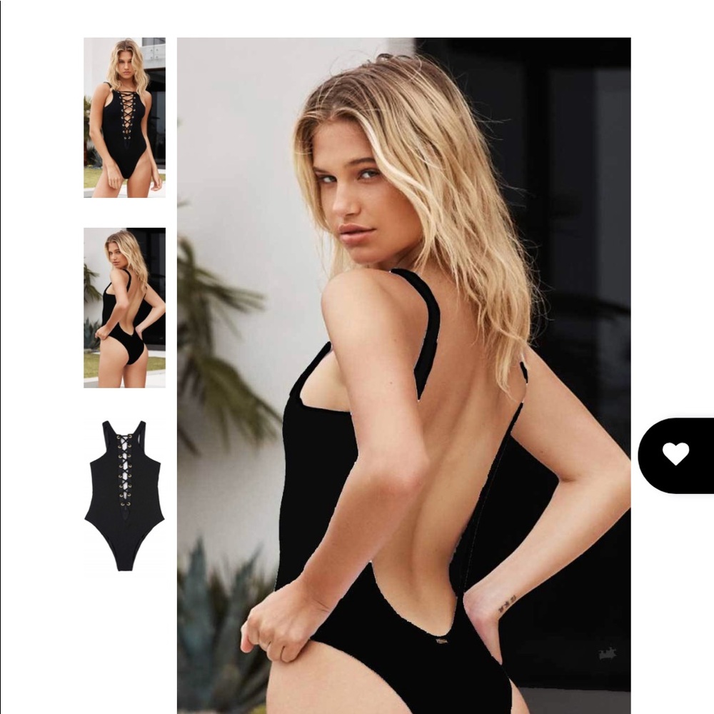 Beach Bunny Rib Tide one piece! Black szL